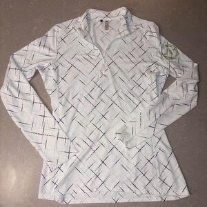 Adidas Untimate365 Lightweight Patterned Mock-Neck Athletic Quarter Zip Top